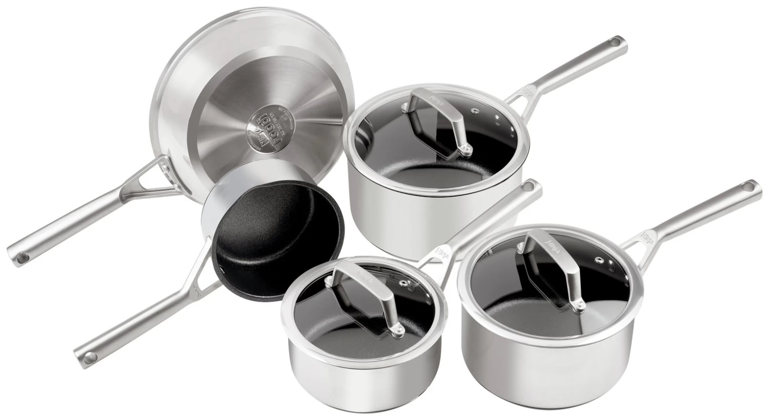 Ninja Zerostick Stainless Steel 5 Piece Non Stick Pan Set