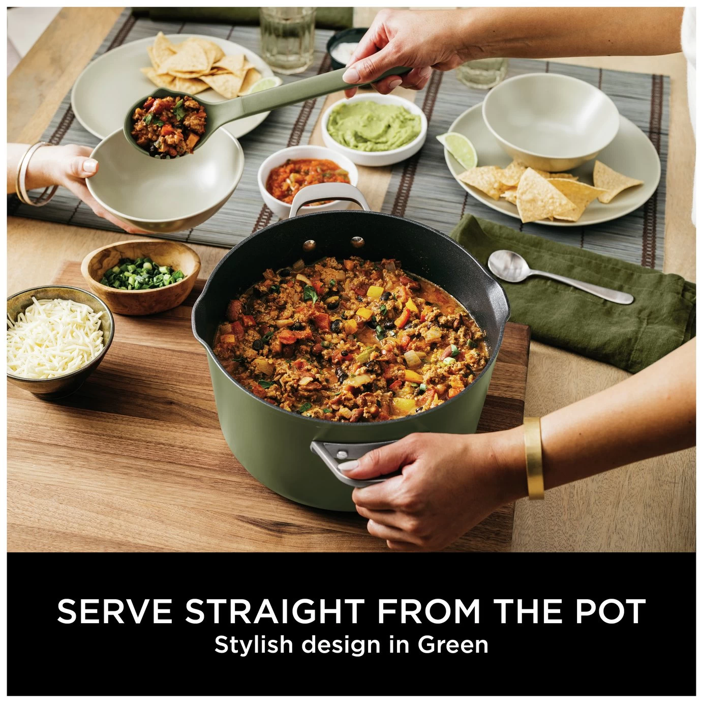 Ninja Zerostick 30cm Non Stick Aluminium Possible Pot -Green - Image 5