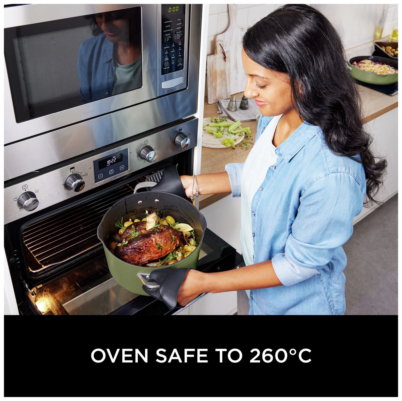 Ninja Zerostick 30cm Non Stick Aluminium Possible Pot -Green - Image 6