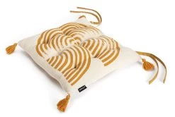 Habitat Block Print Pack Of 2 Seat Cushion - Orange