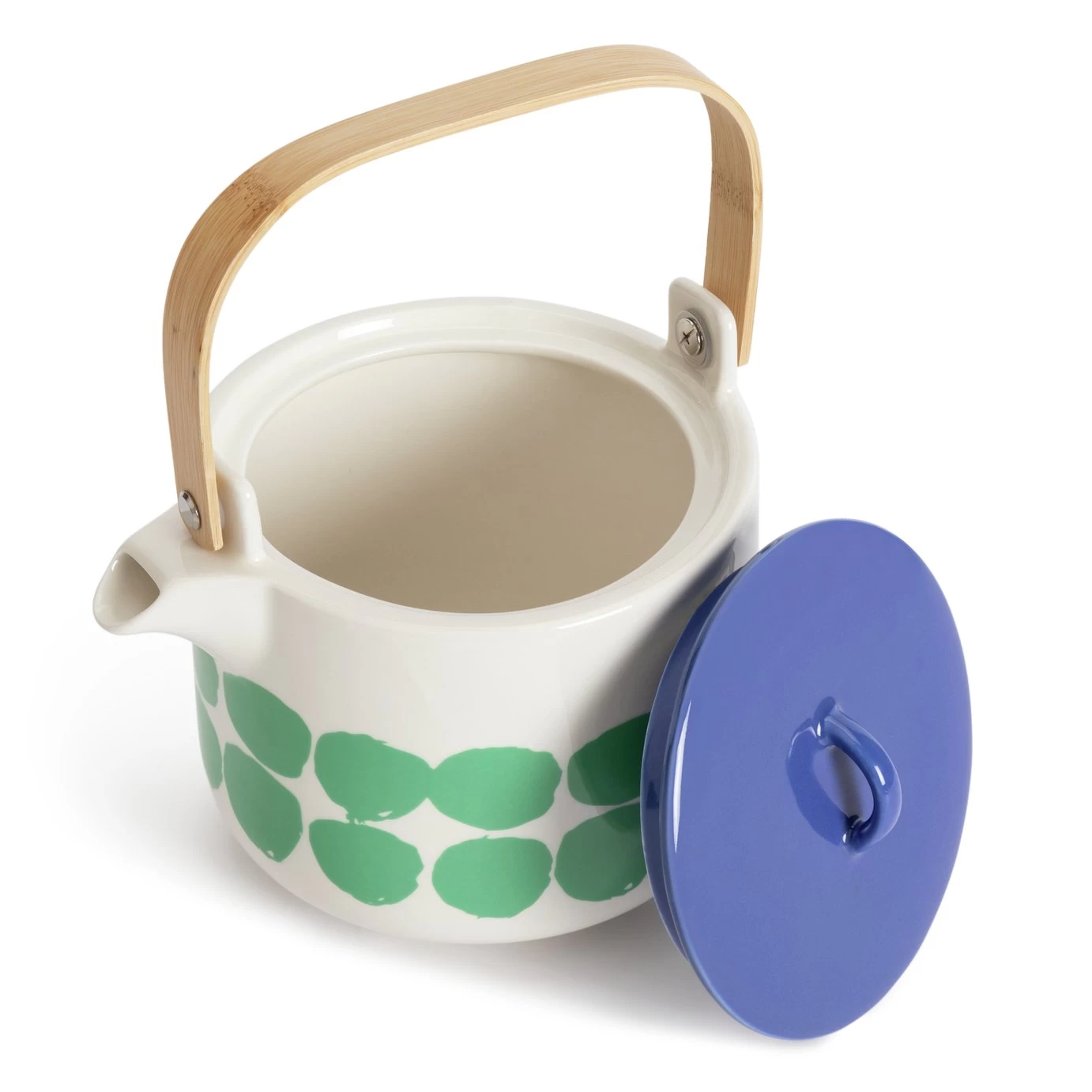 Habitat Abstract Stoneware Teapot - Green And Blue - Image 2