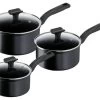 Tefal Total 3 Piece Non Stick Pan Set - Black