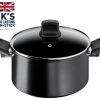 Tefal Titanium Excellence 24cm Aluminium Stock Pot - Black