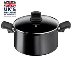 Tefal Titanium Excellence 24cm Aluminium Stock Pot - Black