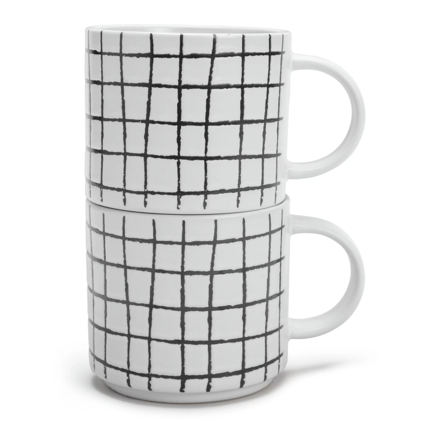 Habitat Grid Set Of 4 Mugs - White - Image 4