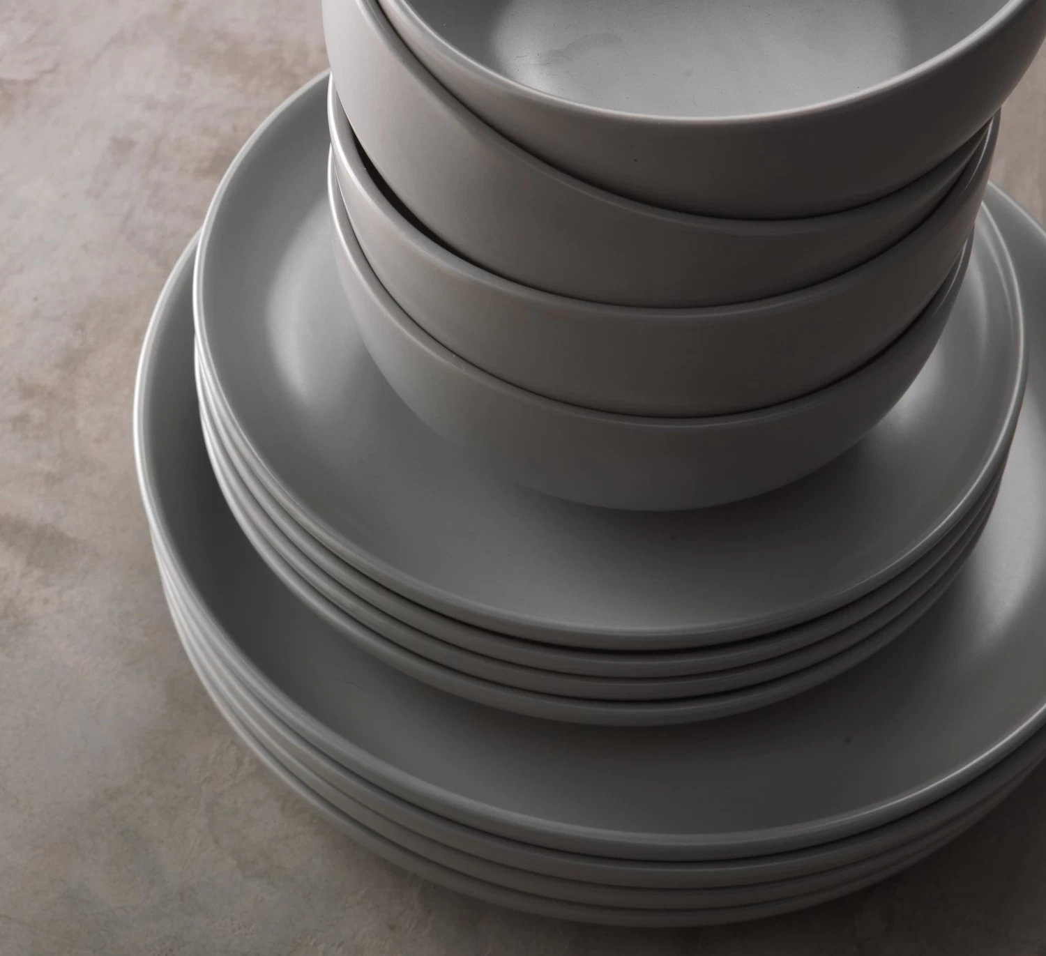 Habitat 12 Piece Stoneware Dinner Set - Matt Grey - Image 4