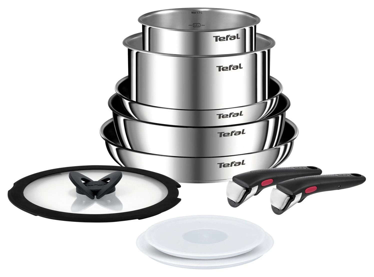 Tefal Ingenio Emotion 10 Piece Stainless Steel Pan Set