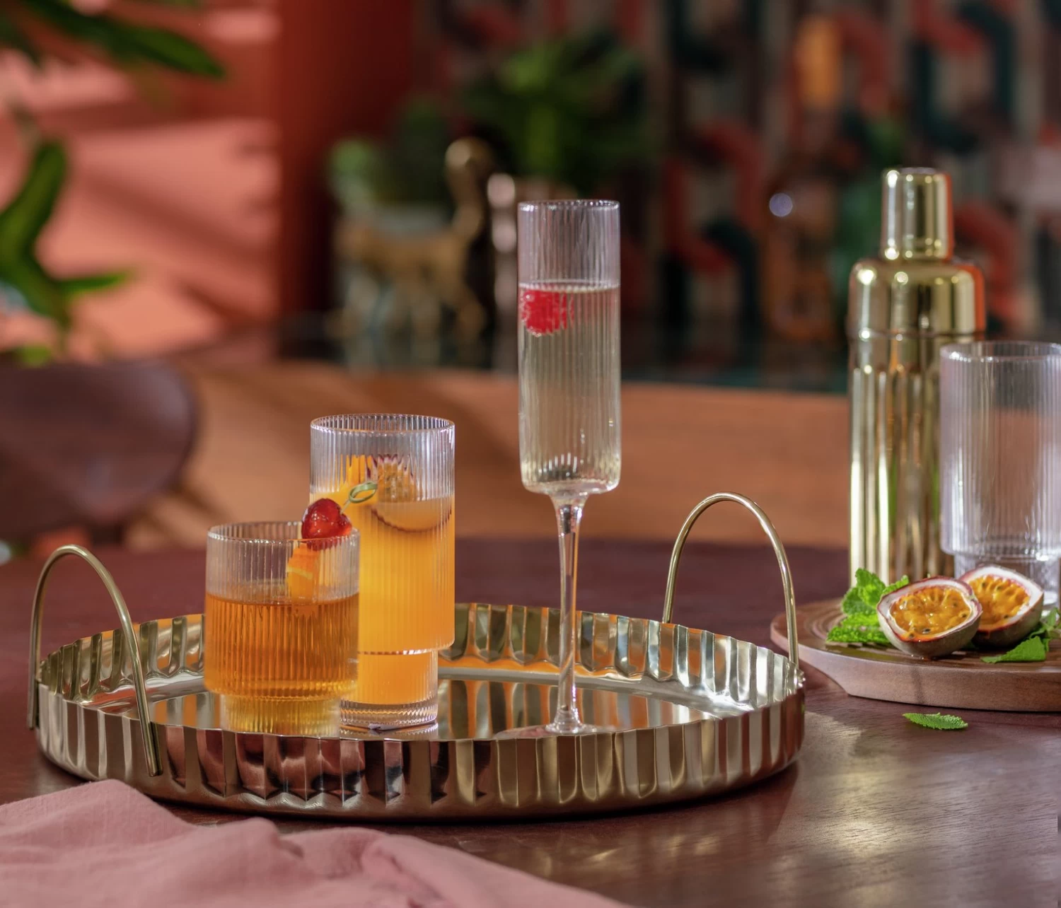 Habitat Gold Tone Tray - Image 2