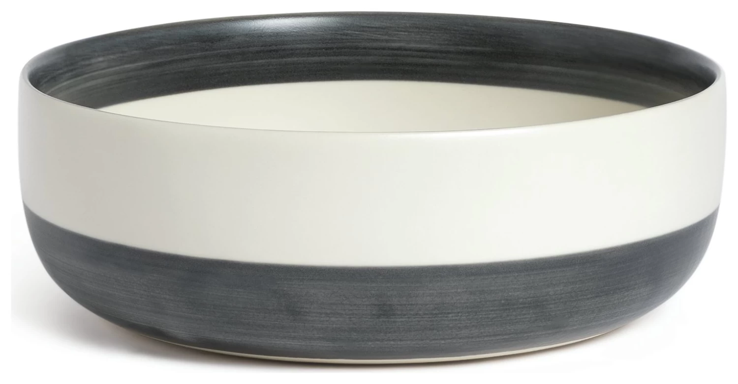 Habitat Artisan Stripe Stoneware Serving Bowl - Image 7