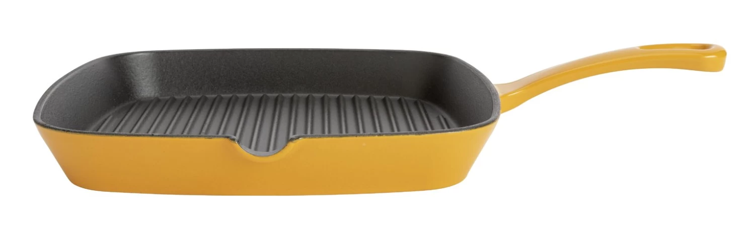 Habitat Global 23cm Cast Iron Griddle Pan - Yellow