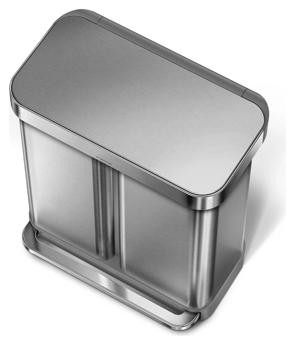 Simplehuman 58 Litre Recycler Bin - Stainless Steel - Image 2