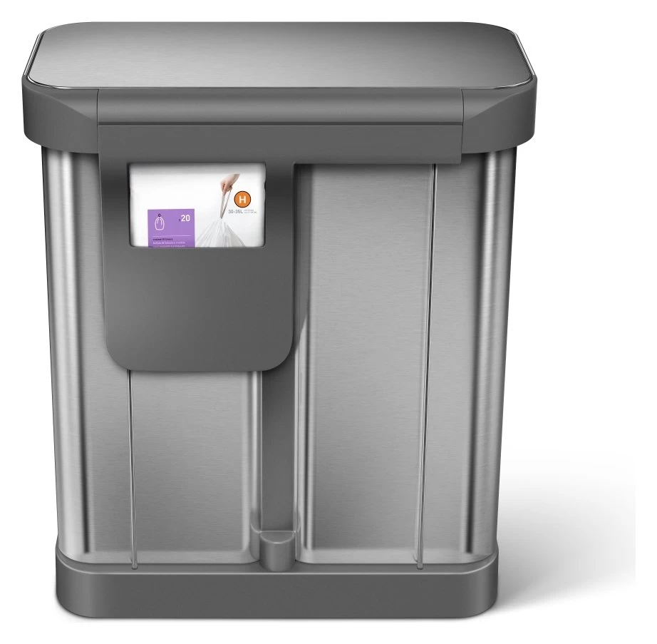 Simplehuman 58 Litre Recycler Bin - Stainless Steel - Image 3