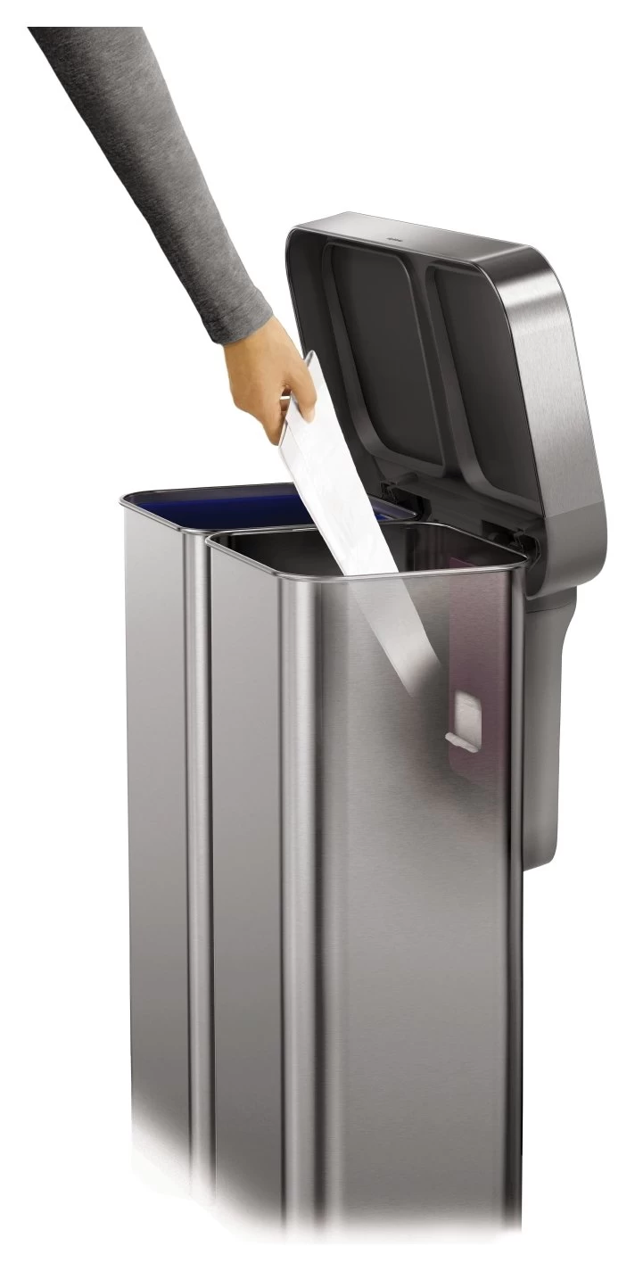 Simplehuman 58 Litre Recycler Bin - Stainless Steel - Image 5