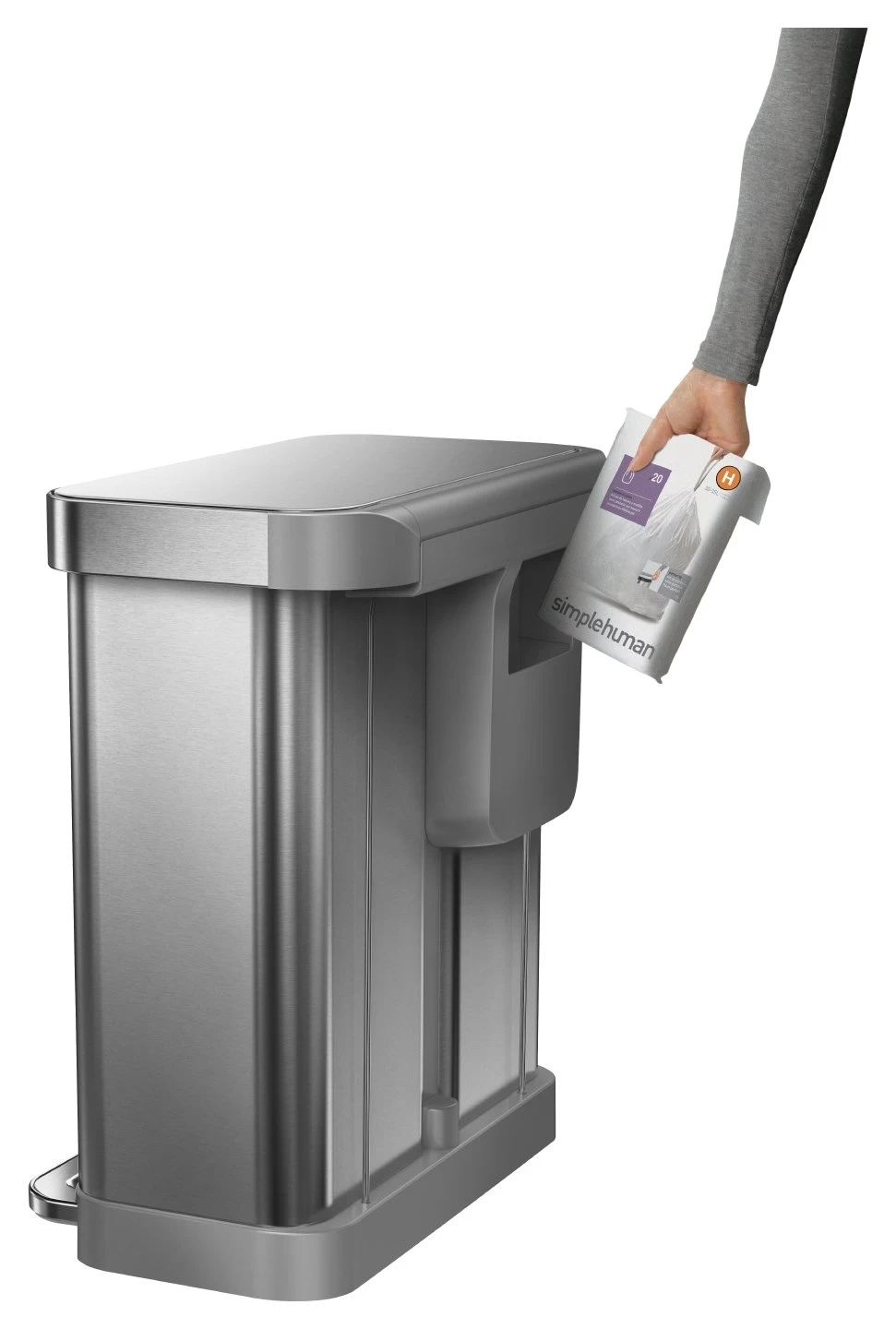 Simplehuman 58 Litre Recycler Bin - Stainless Steel - Image 6