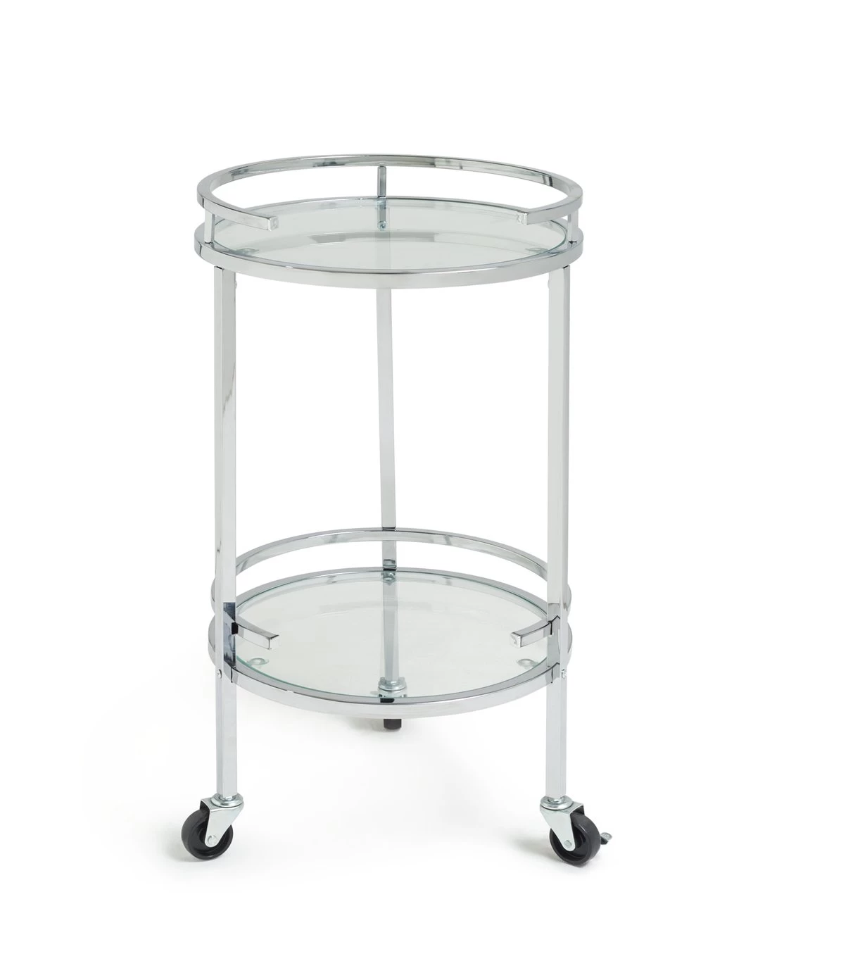 Habitat Chrome And Glass Drinks Trolley - Image 3