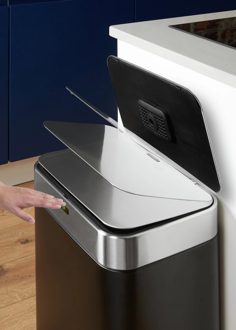 Tower 60 Litre Recycling Sensor Bin - Black - Image 3