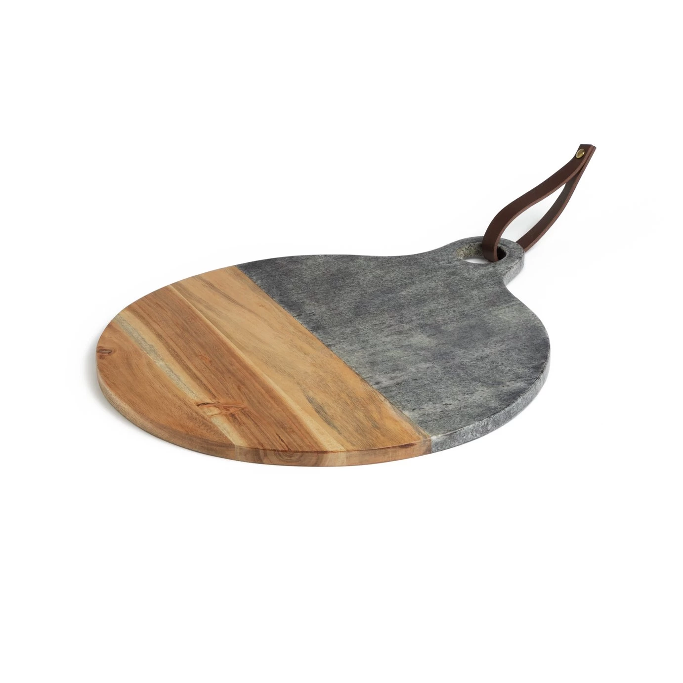 Habitat Acacia Circular Marble Chopping Board - Image 2