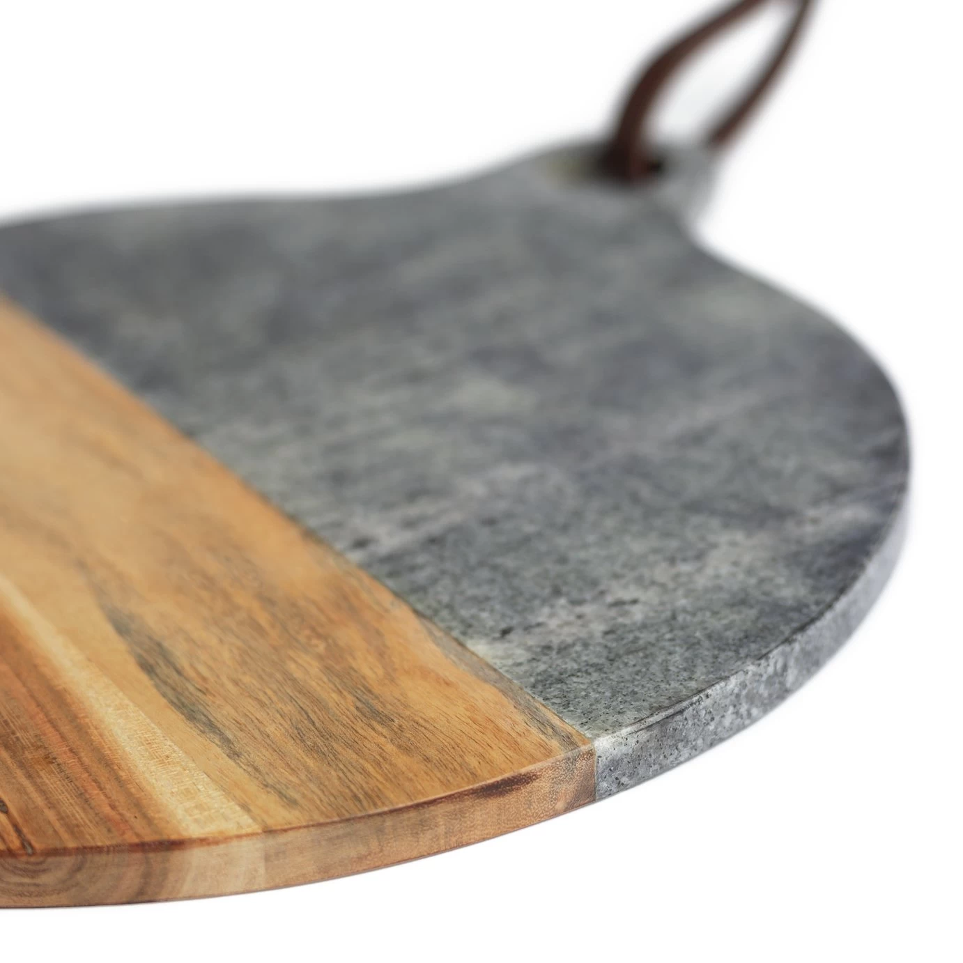 Habitat Acacia Circular Marble Chopping Board - Image 3