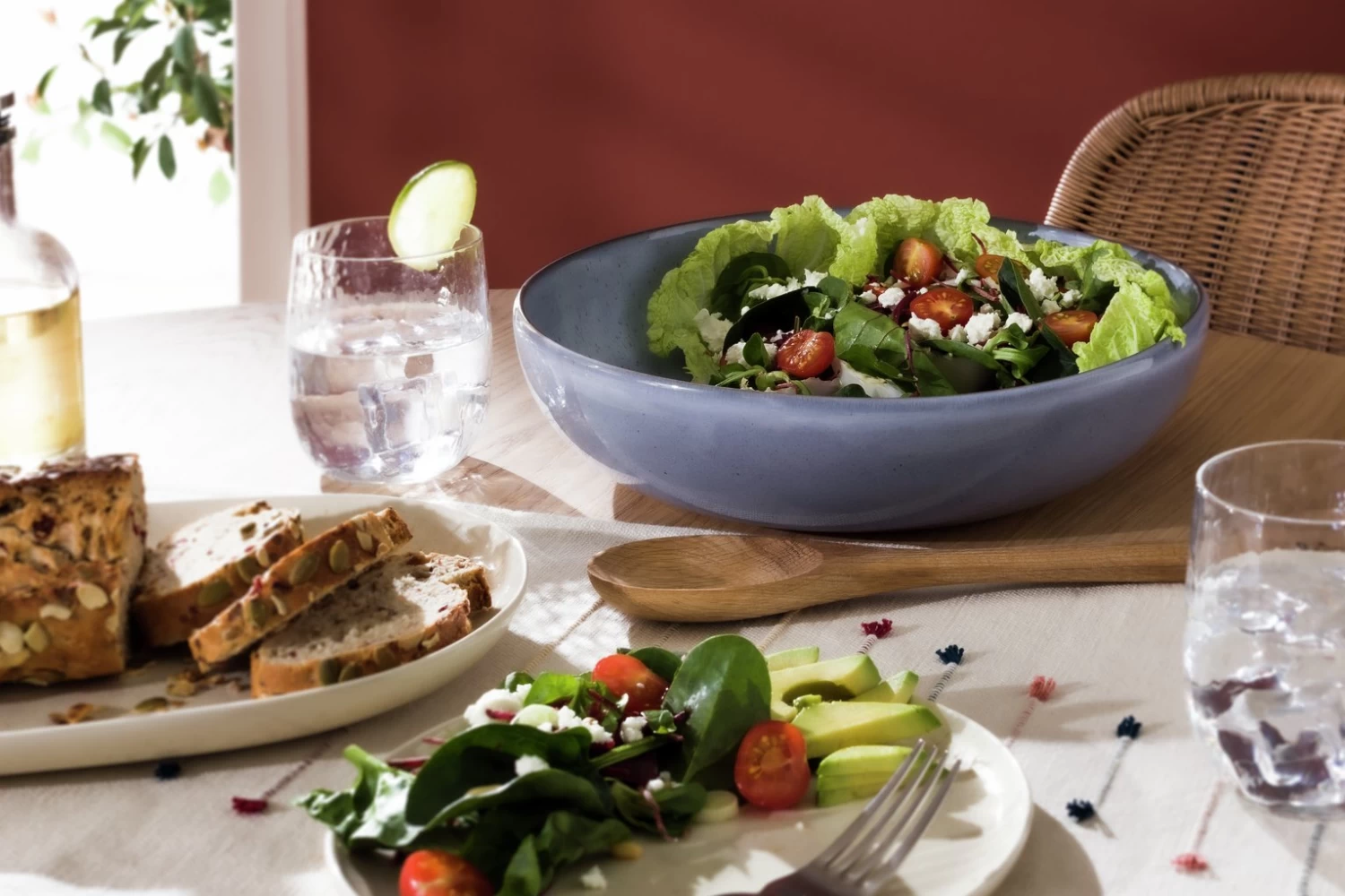 Habitat Evora Stoneware Serving Bowl - Blue - Image 2