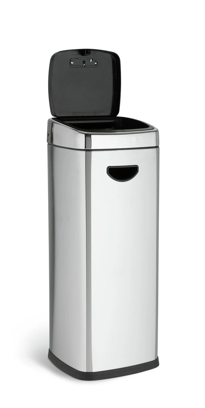 Habitat 30 Litre Square Touch Top Bin - Silver - Image 3