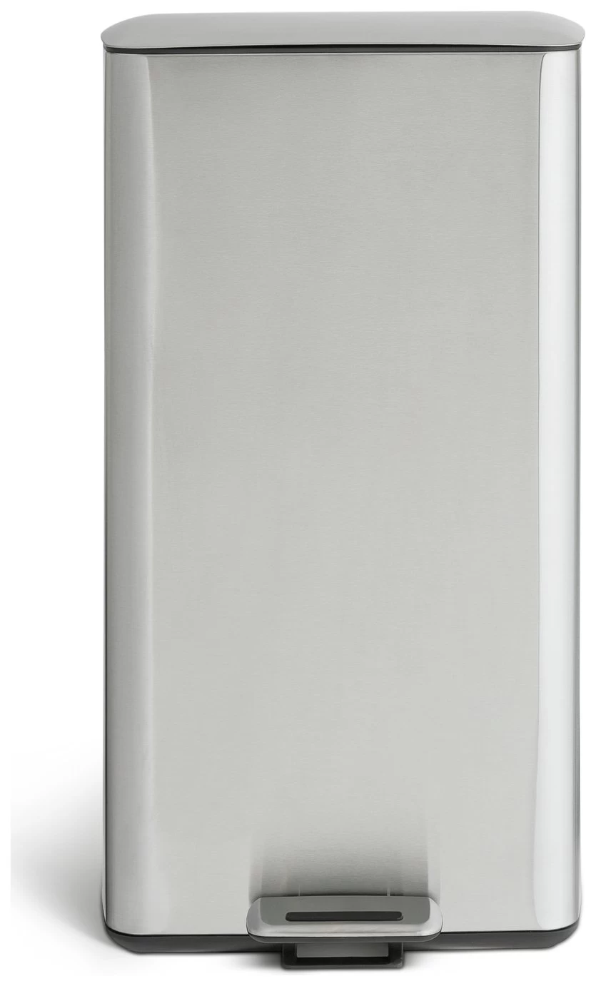Habitat 30 Litre Modern Rectangular Bin - Silver