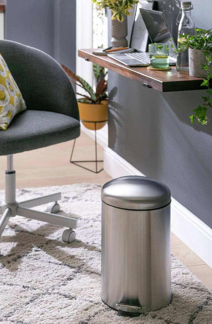 Habitat 12 Litre Domed Pedal Bin - Silver - Image 2