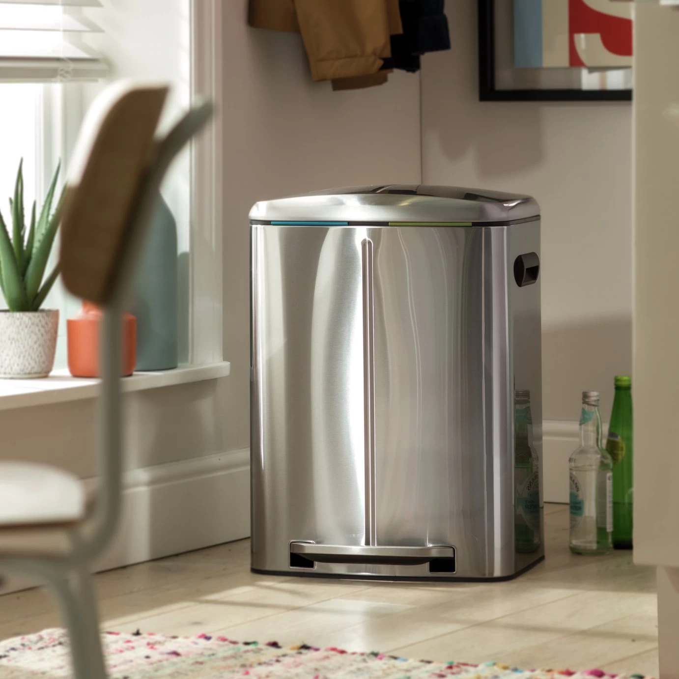 Habitat 40 Litre Recycling Bin - Stainless Steel - Image 2