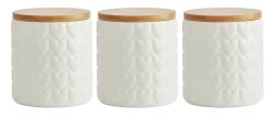 Habitat Set Of 3 Food Storage Heart Canisters