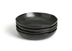 Habitat Preto 4 Piece Stoneware Pasta Bowls - Black