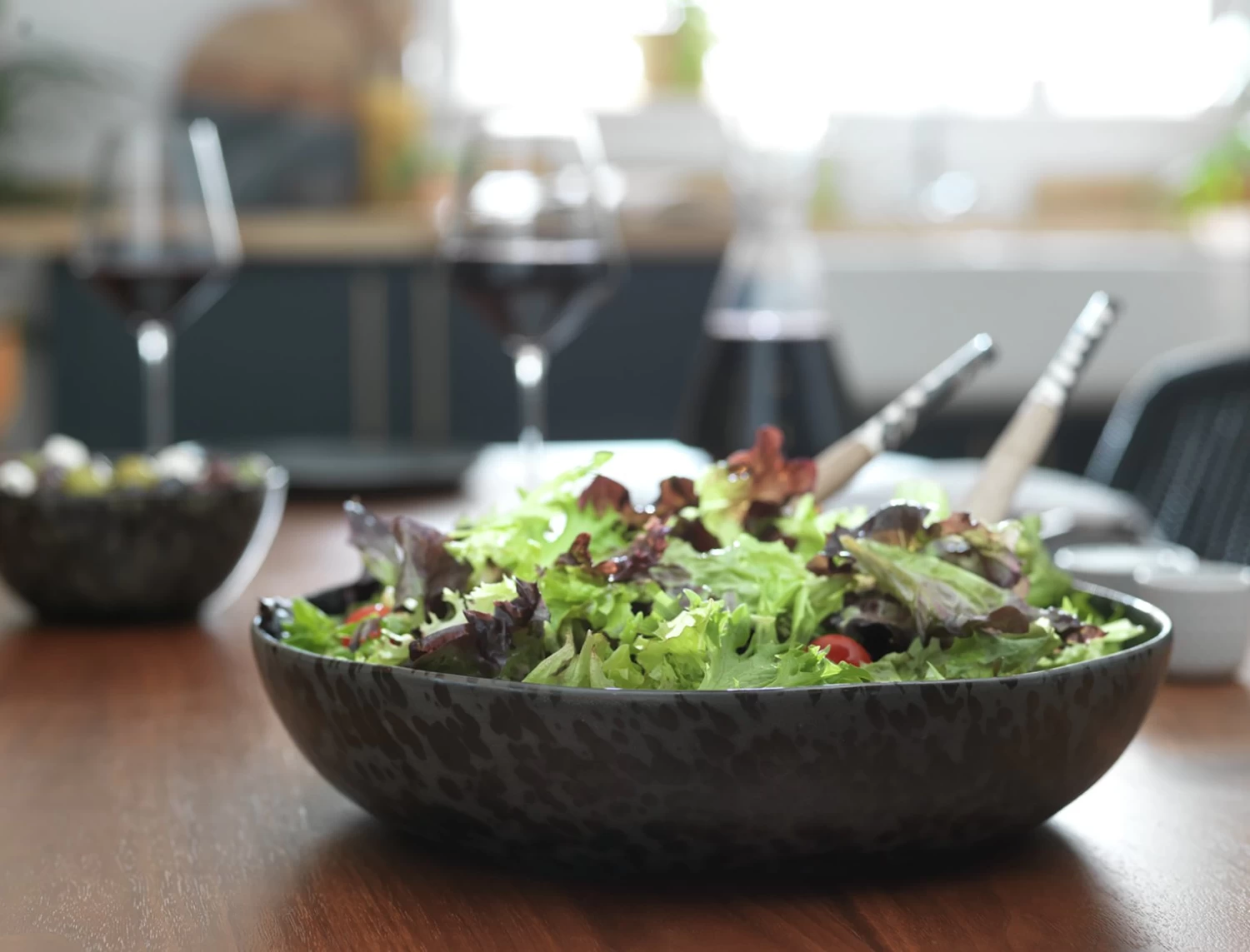 Habitat Preto Stoneware Serving Bowl - Black - Image 2