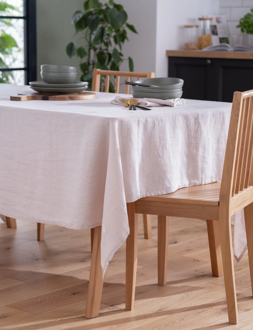 Habitat Linen Table Cloth - Grey - Image 2