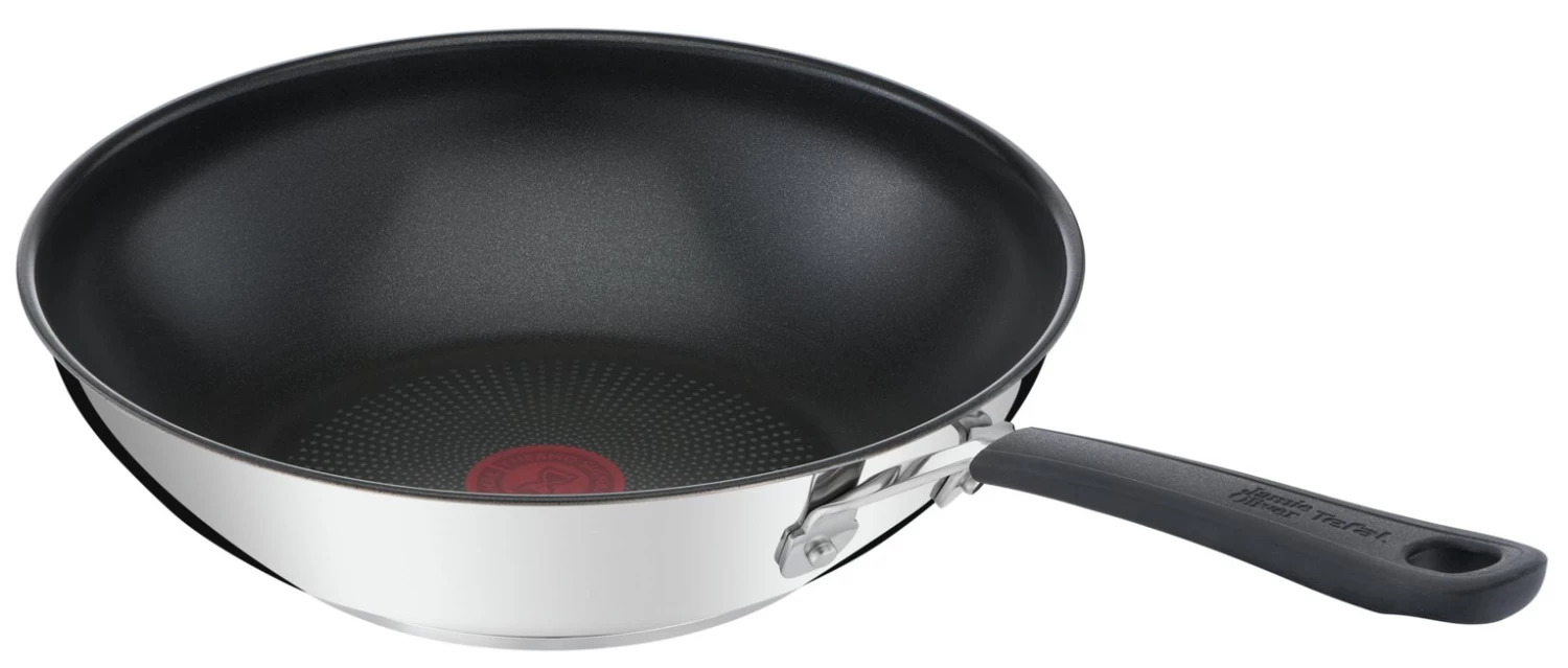 Tefal Jamie Oliver 28cm Non Stick Stainless Steel Wok - Image 2