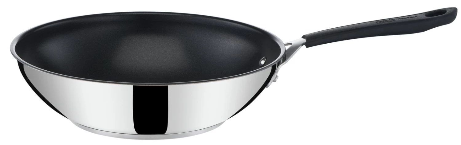 Tefal Jamie Oliver 28cm Non Stick Stainless Steel Wok - Image 3