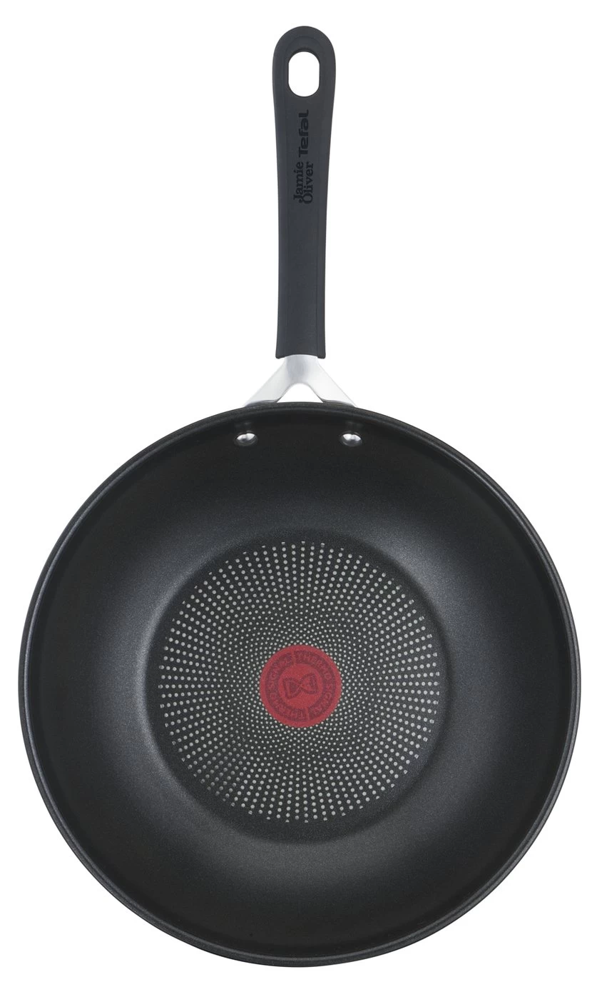 Tefal Jamie Oliver 28cm Non Stick Stainless Steel Wok - Image 4