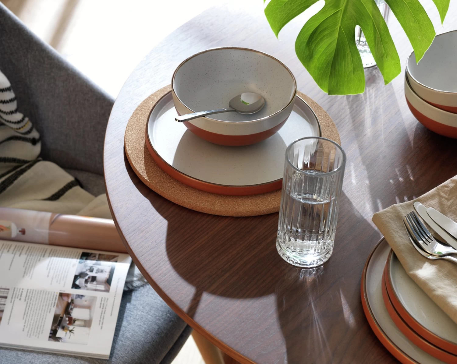 Habitat 12 Piece Stoneware Dinner Set - Rust Speckle - Image 2