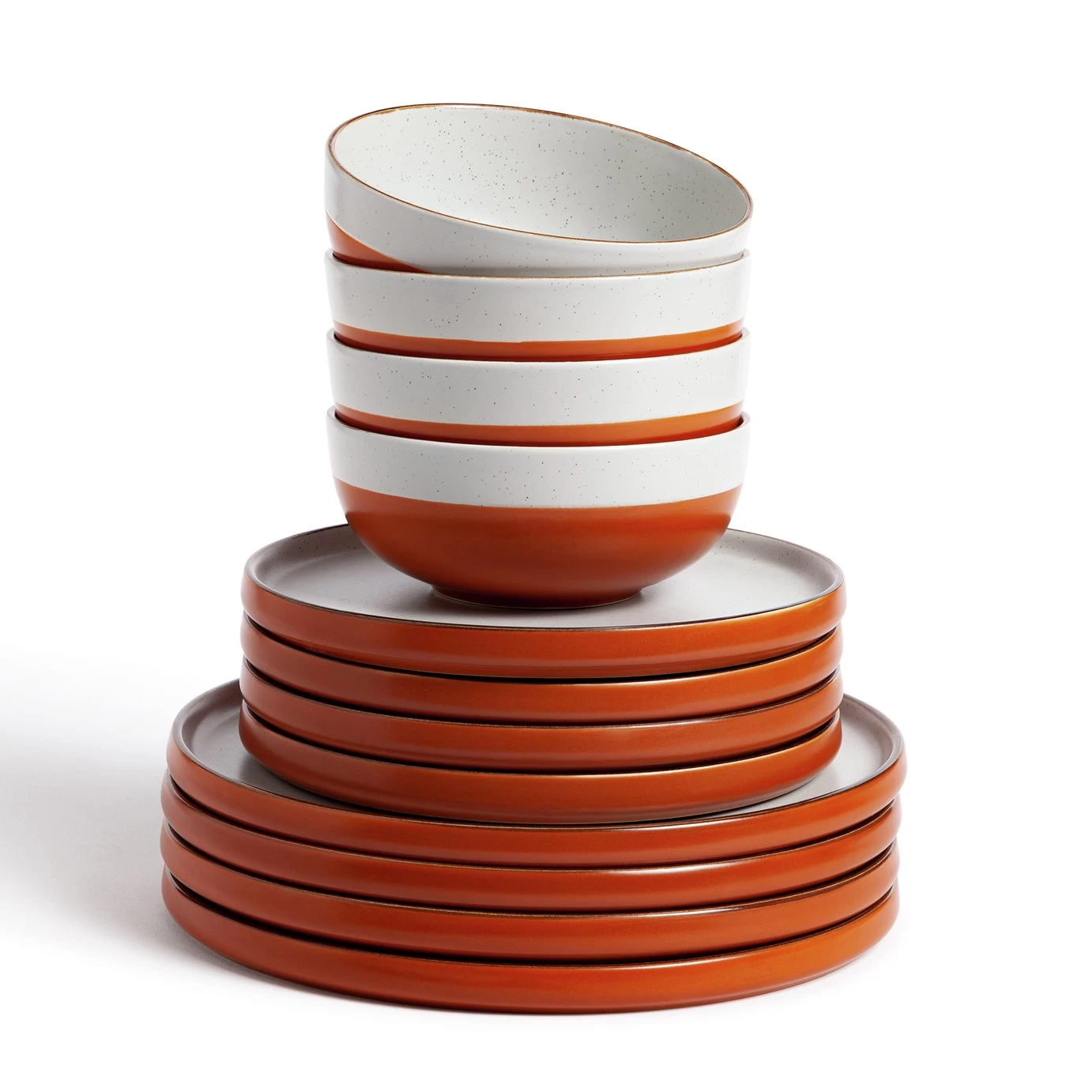 Habitat 12 Piece Stoneware Dinner Set - Rust Speckle - Image 3