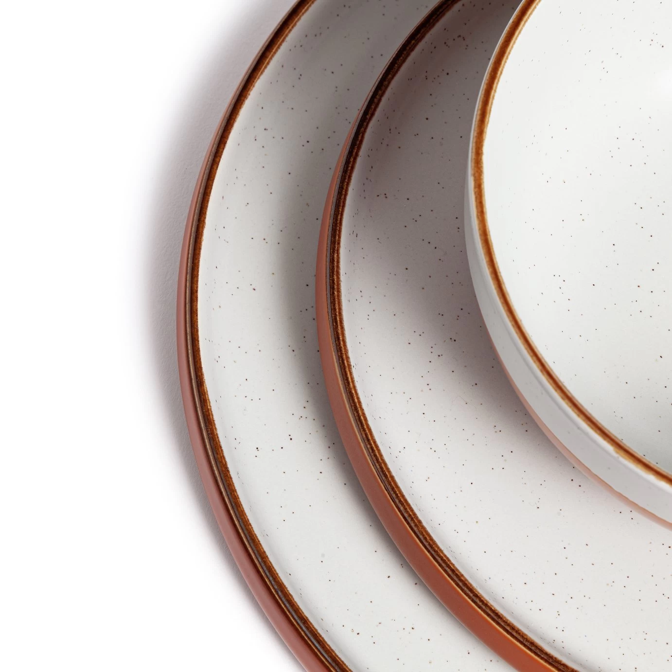 Habitat 12 Piece Stoneware Dinner Set - Rust Speckle - Image 6
