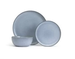 Habitat Evora 12 Piece Stoneware Dinner Set - Blue