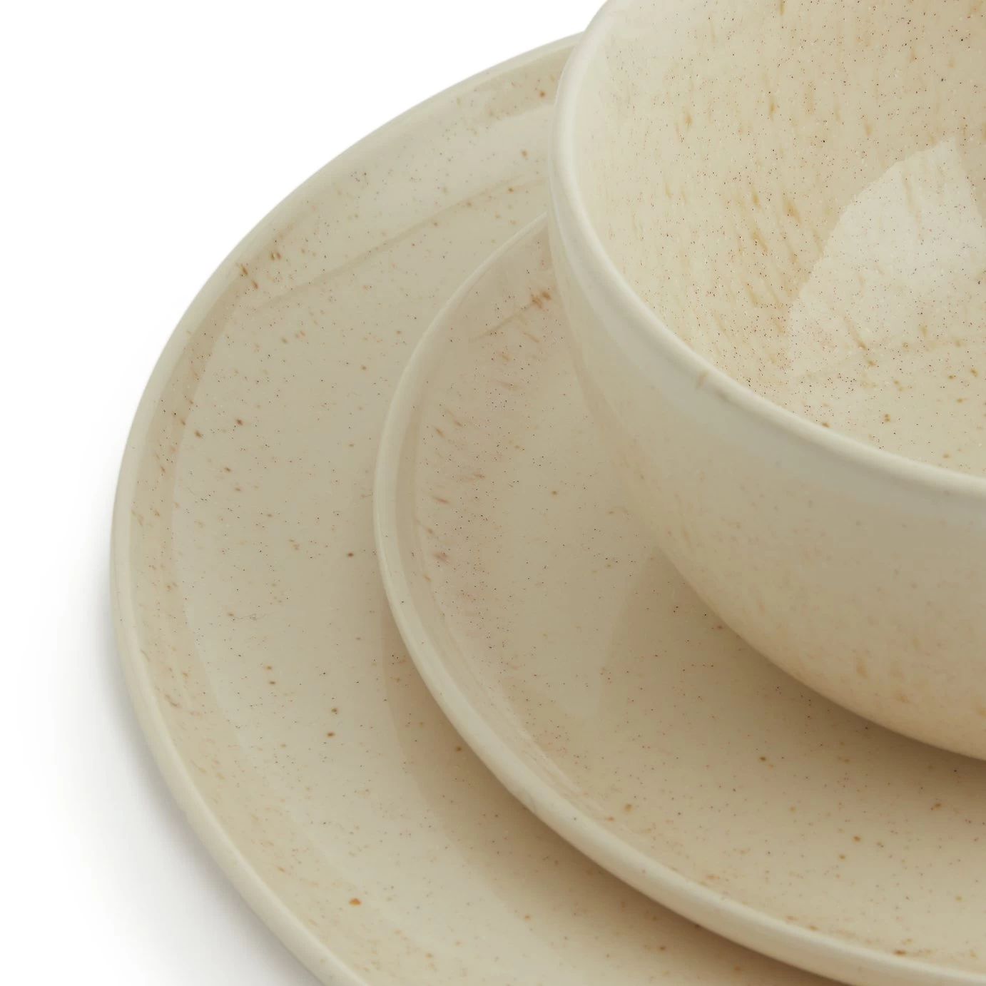 Habitat Evora 12 Piece Stoneware Dinner Set - Natural - Image 6
