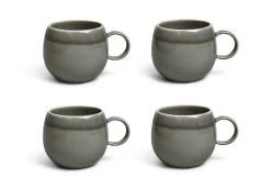 Habitat Evora Set Of 4 Stoneware Mugs - Green
