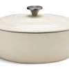 Habitat 4.70 Litre Cast Iron Oval Casserole Dish - Cream