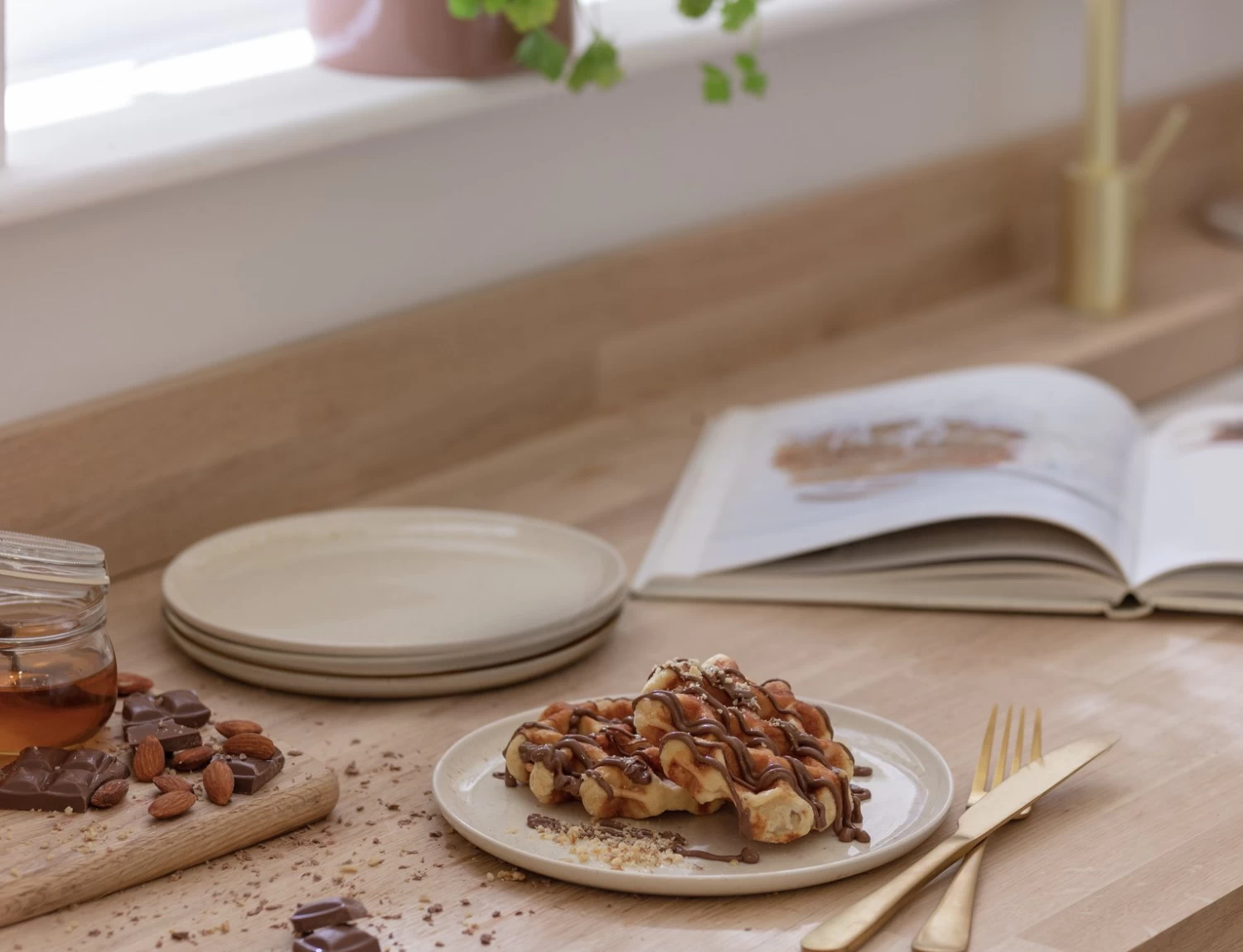 Habitat Evora 4 Piece Stoneware Dinner Plate - Natural - Image 2