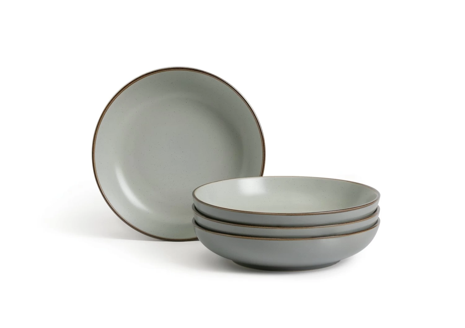 Habitat Speckle 4 Piece Stoneware Pasta Bowl - Grey