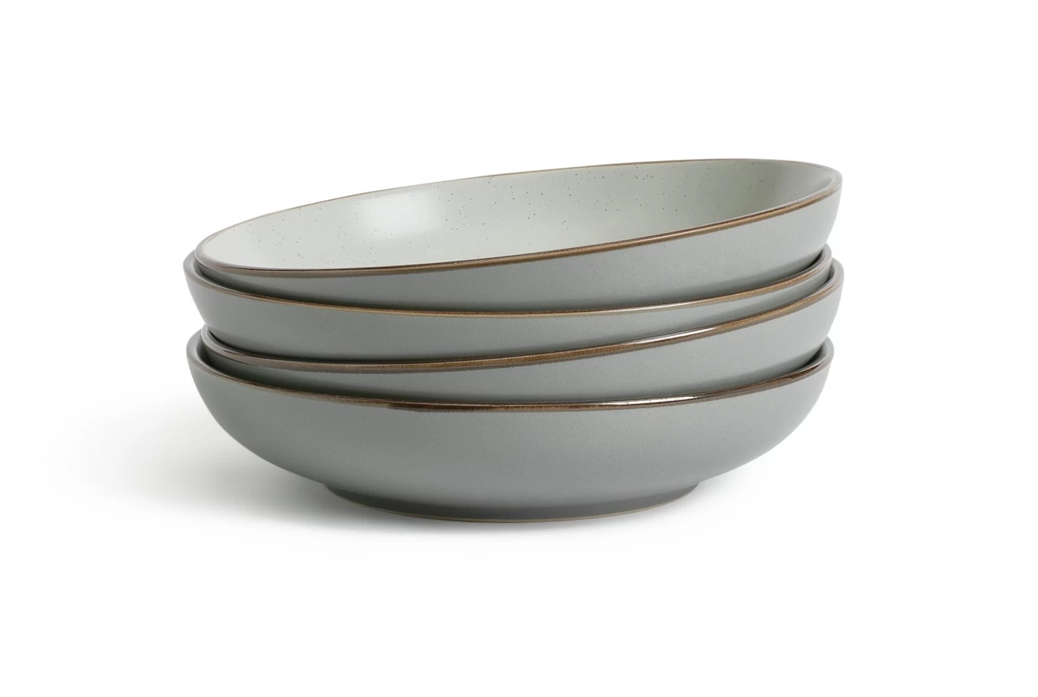 Habitat Speckle 4 Piece Stoneware Pasta Bowl - Grey - Image 3