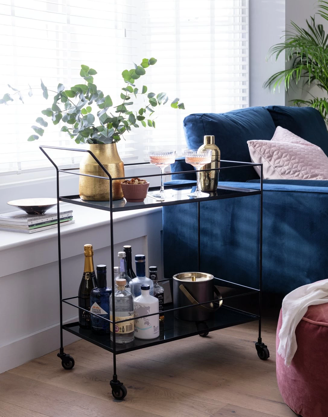 Habitat Monroe Drinks Trolley - Black - Image 2