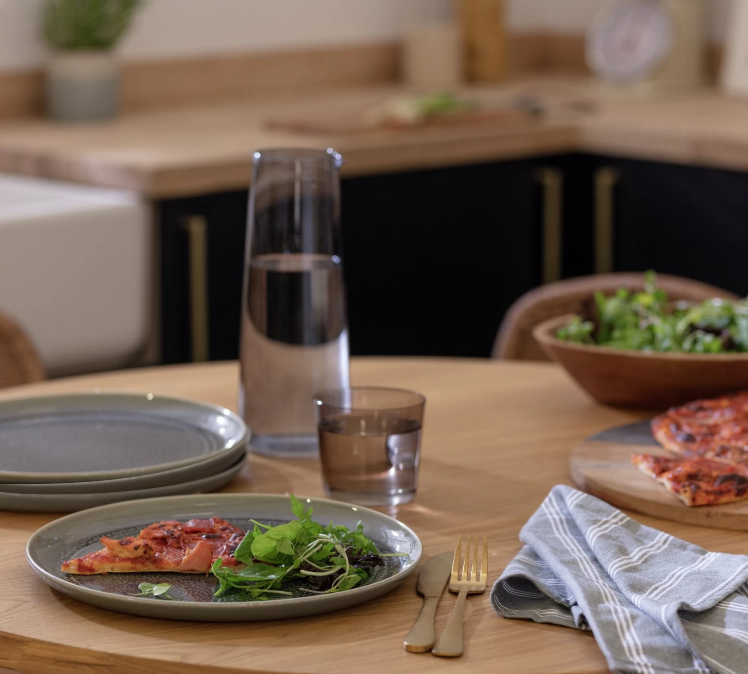 Habitat Evora 4 Piece Stoneware Dinner Plate - Green - Image 2