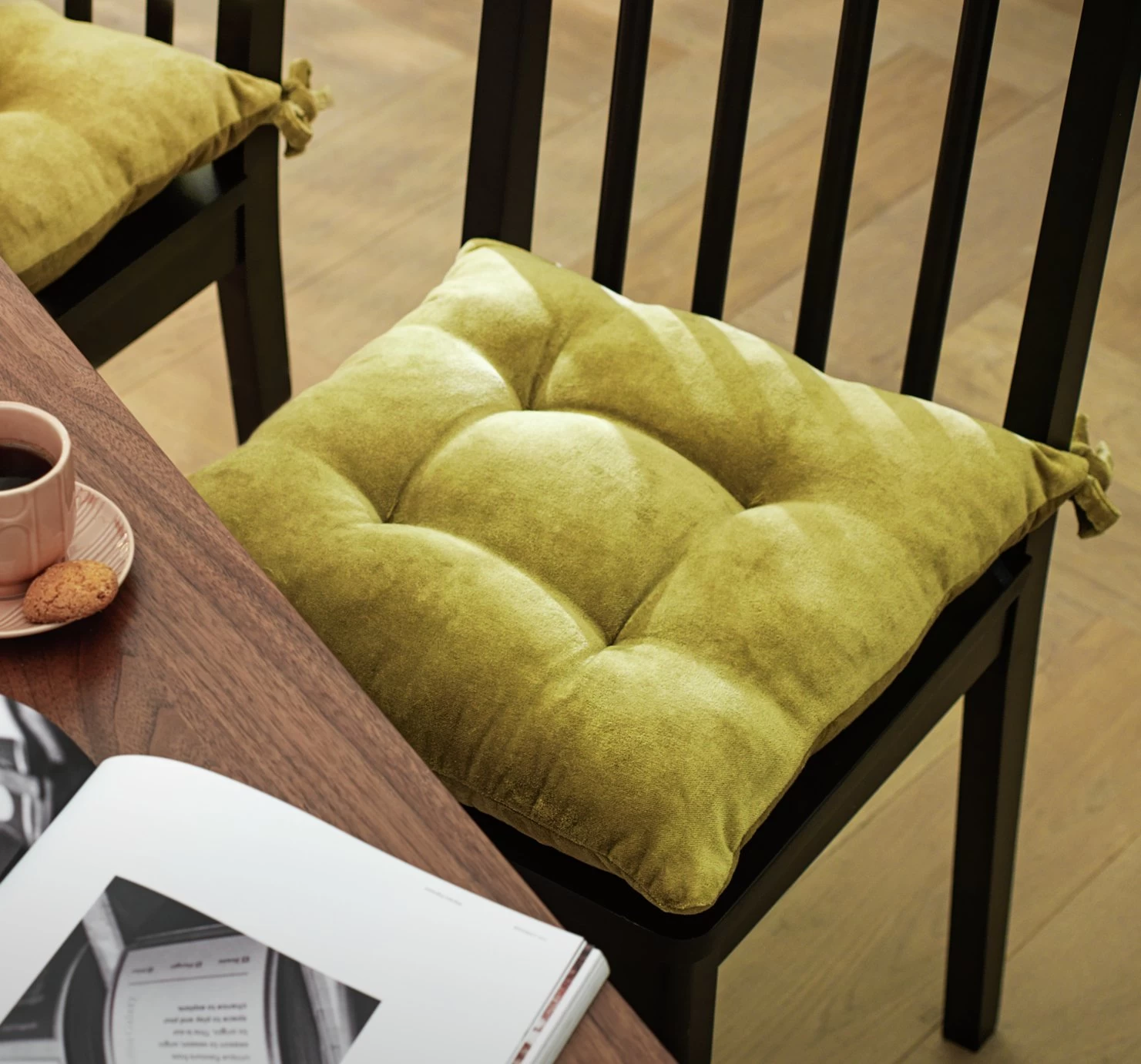 Habitat Citrine Pack Of 2 Seat Cushions - Olive Green - Image 2