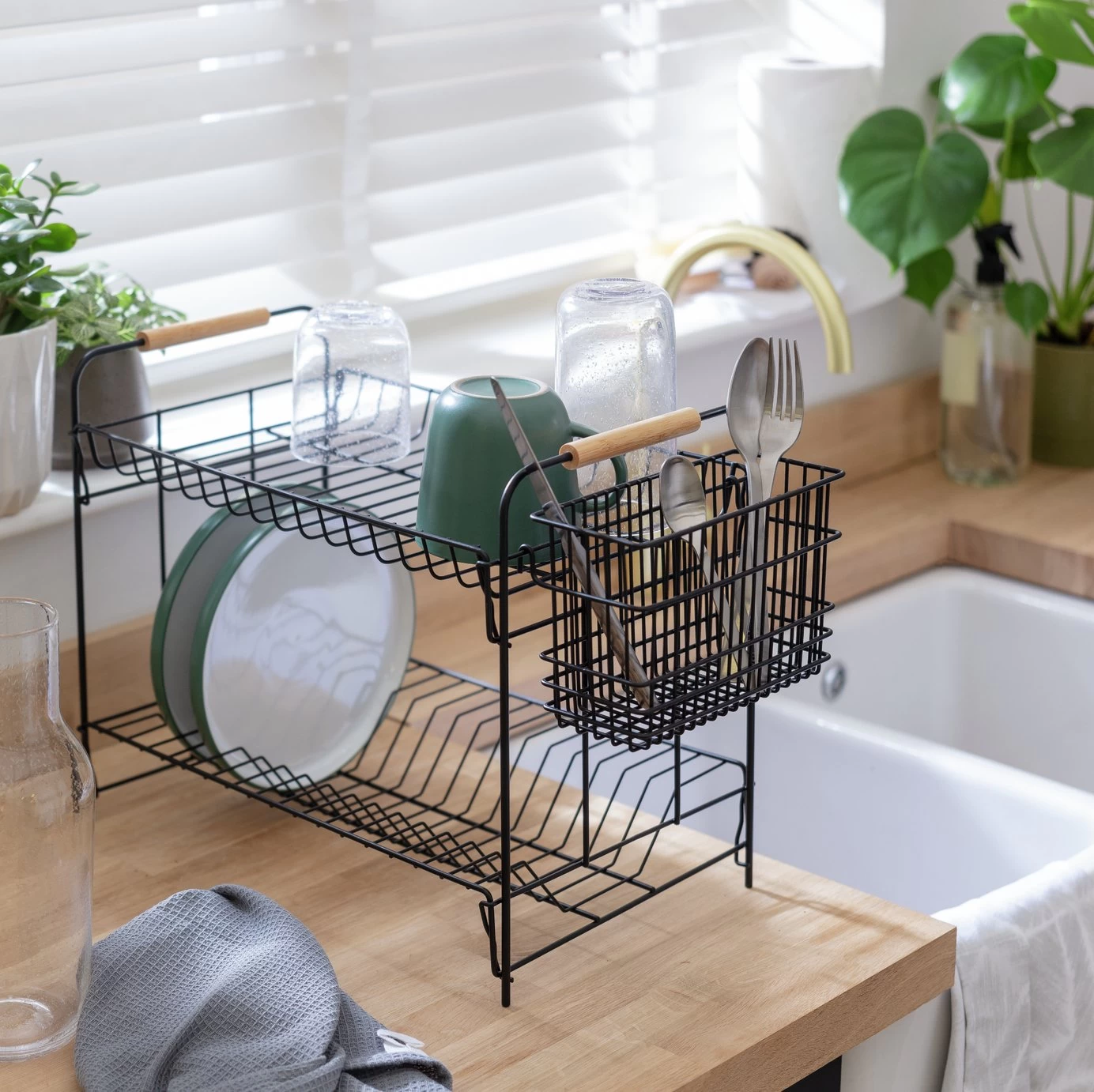 Habitat Industrial Wire Dish Drainer - Black - Image 2