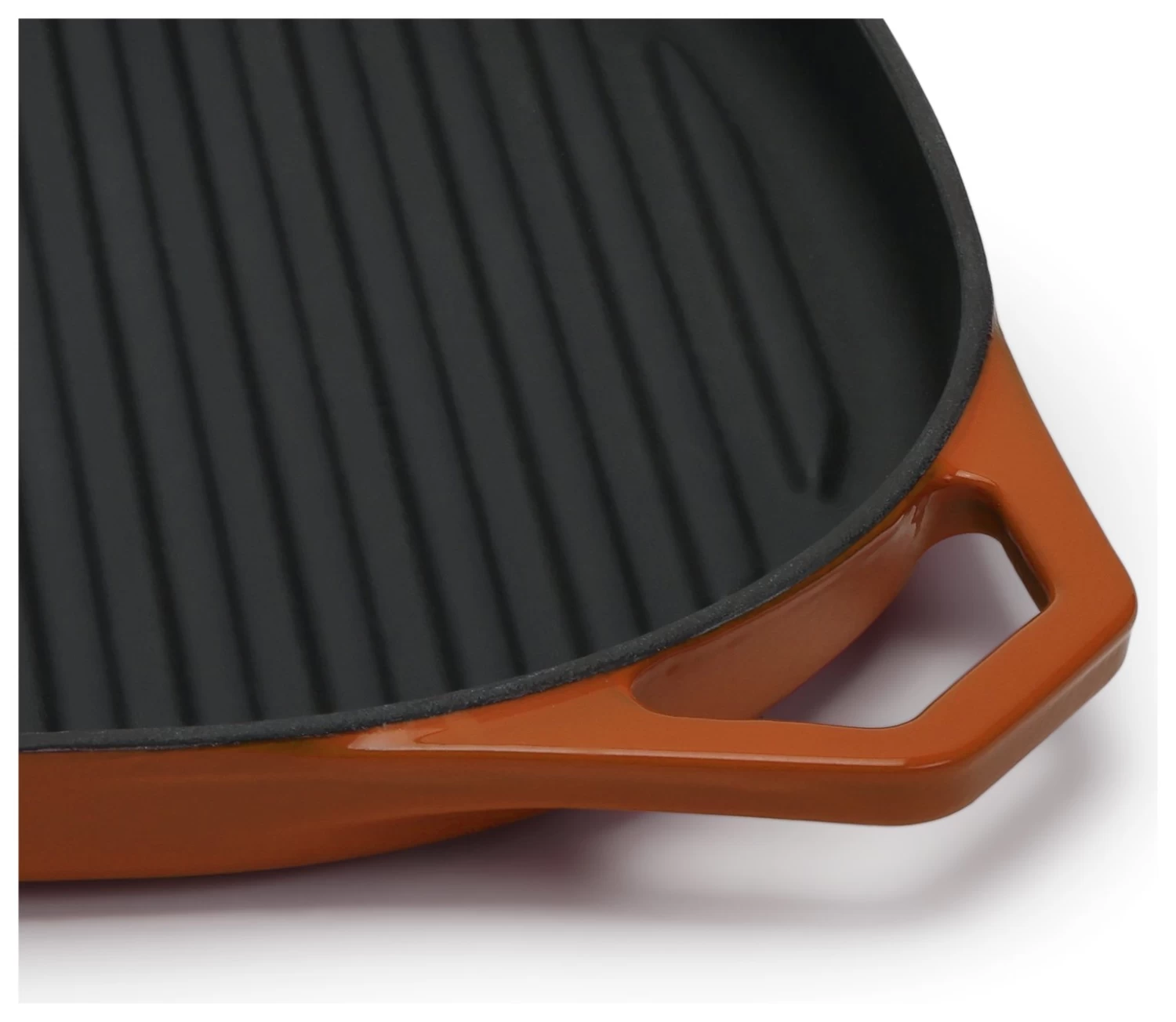 Habitat Large Cast Iron Grill Pan - Orange - Image 2