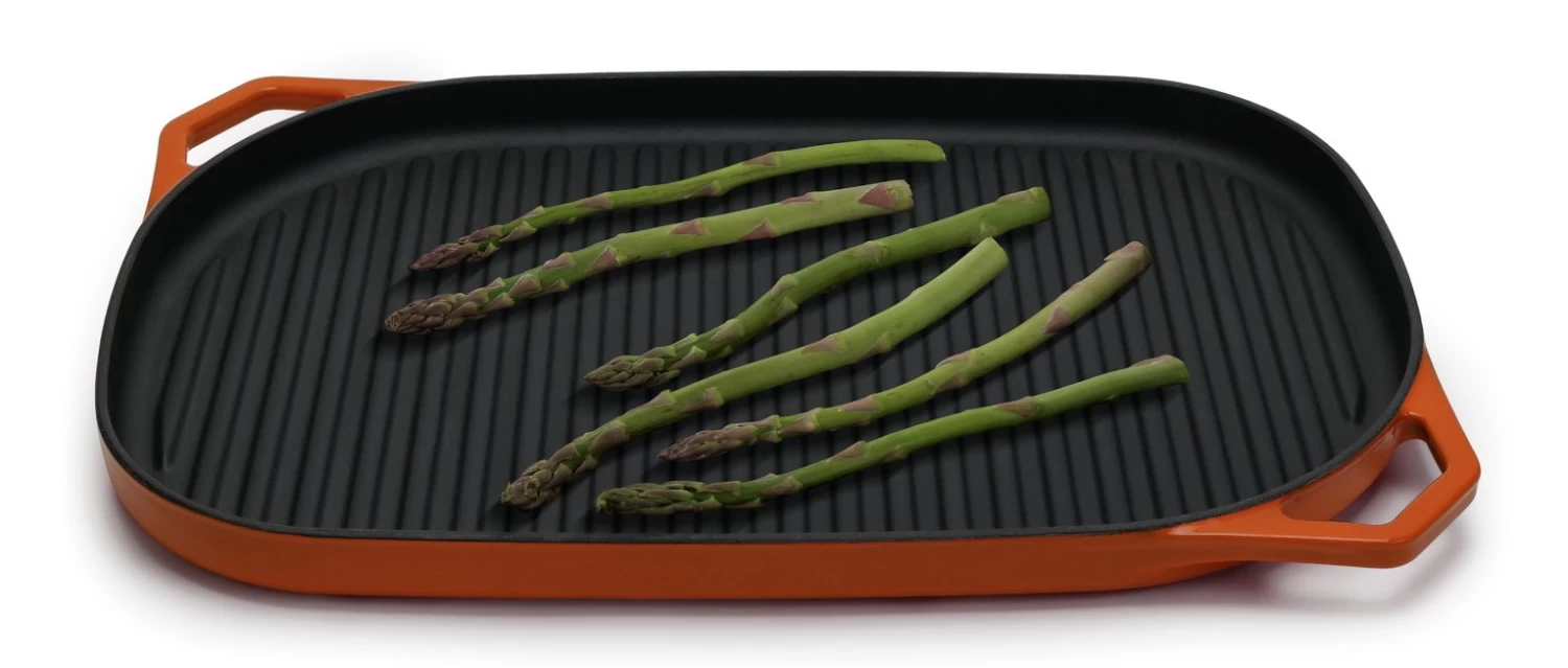 Habitat Large Cast Iron Grill Pan - Orange - Image 6